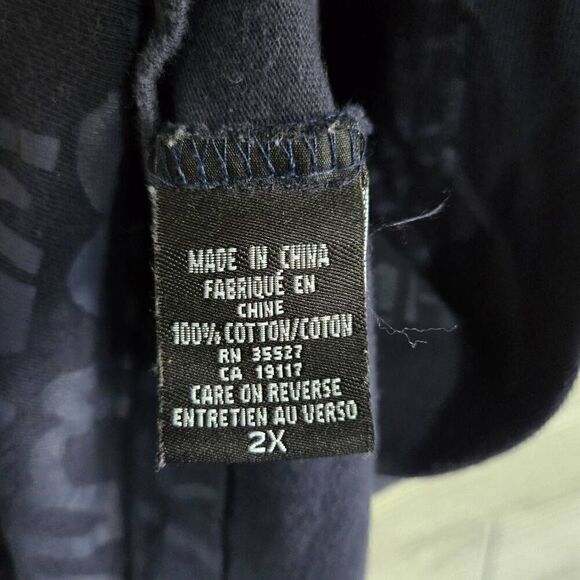 Marithe Francois Girbaud Blue Shirt Mens SZ 2X Short Sleeve Raised Logo - Picture 6 of 6